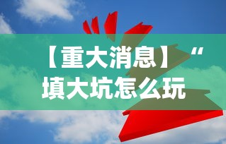 【重大消息】“填大坑怎么玩能赢”(果然有透视挂)